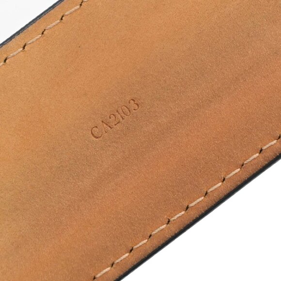 LOUIS VUITTON Logo Ceinture Jeans Belt Leather Black Silver Spain M6812 64KB381 - Picture 12 of 14